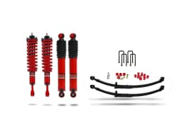 Pedders Heavy Duty Load Carrying and Towing  Suspension Kit. With Adjustable Foam Cell Shocks & Assembled Front Struts & Parabolic Leaf Springs. Toyota Hilux MK8 & MK9