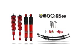 Pedders Heavy Duty Load Carrying and Towing Suspension Kit. With Addtional Air Bags. With Adjustable Foam Cell Shocks & Assembled Front Struts. Toyota Hilux MK8 & MK9