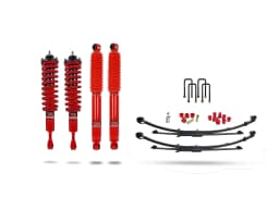 Pedders Extra Heavy Duty Load Carrying and Towing Suspension Kit. With Foam Cell Shocks & Assembled Front Struts & Parabolic Leaf Springs. Toyota Hilux MK8 & MK9