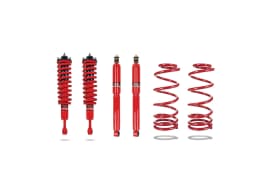 Pedders Extra Heavy Duty Lift Kit. With Fully Assembled front struts. For vehicles fitted with coil springs ONLY. Toyota LC5 / Prado / Landcruiser 120 series